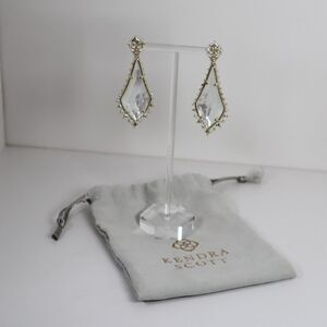Kendra Scott Martha Gold tone Ivory Mother Of Pearl Statement Dangle Earrings